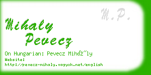 mihaly pevecz business card